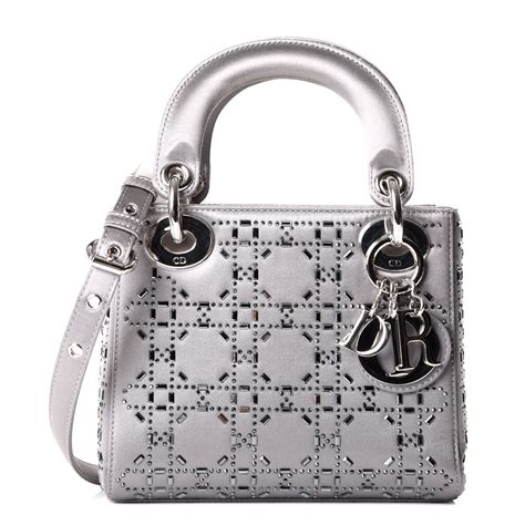 mini lady dior opal grey|CHRISTIAN DIOR Satin Crystal Cannage Mini Lady .